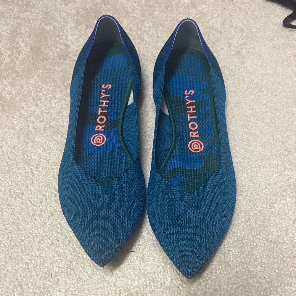 Rothy's Vibrant Blue Flats the Point